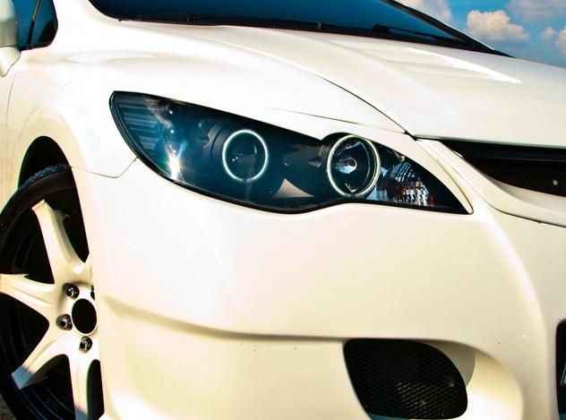 Крашеный комплект. Реснички на фары фигурные var№2 Honda Civic 4D 2006-2012 Цвет Белый NH-578+ УСТАНОВОЧНЫЙ КОМПЛЕКТ