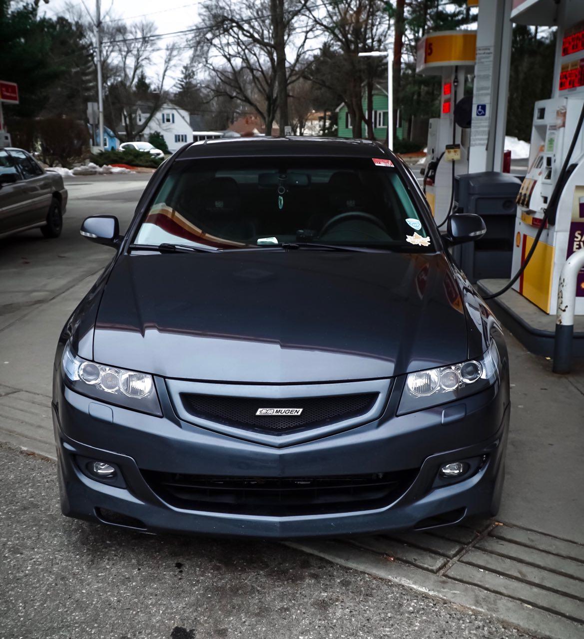 Юбка переднего бампера Mugen Style (рестайл) для Honda Accord 7 (VII) / ACURA TSX (2006-2008)