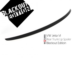 BLACKOUT EDITION. Лип спойлер крашенный Черный глянец VW Jetta VI (2010 - 2018) + УСТАНОВОЧНЫЙ КОМПЛЕКТ