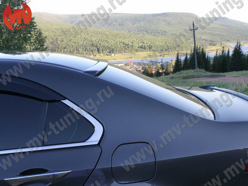 BLACKOUT EDITION Козырек на стекло узкий var №1 (черный глянец) Honda Accord 8(VIII) / Acura TSX (CU) (2008-2013) + УСТАНОВОЧНЫЙ КОМПЛЕКТ