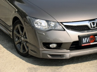 Юбка переднего бампера "Mugen Style" Honda Civic 4D  (2009-2012)