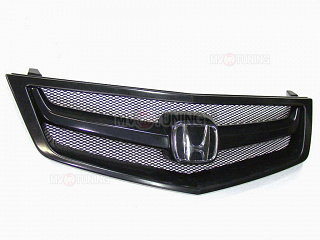 Решетка радиатора "Sport" (СЕТКА В КОМПЛЕКТЕ) var №2 (под лого) Honda Accord 8 (VIII) / Acura TSX (CU/CW) (2008-2010) + УСТАНОВОЧНЫЙ КОМПЛЕКТ