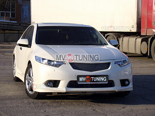 Решетка радиатора "SPORT" (СЕТКА В КОМПЛЕКТЕ) var №1 Honda Accord 8 (VIII) / Acura TSX (CU/CW) (2011-2013) + УСТАНОВОЧНЫЙ КОМПЛЕКТ