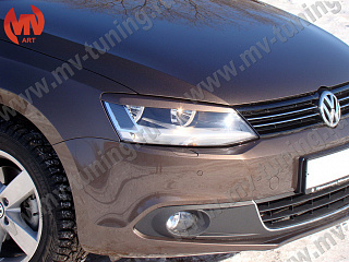 Реснички на фары VW Jetta VI (2010 - 2018) + УСТАНОВОЧНЫЙ КОМПЛЕКТ