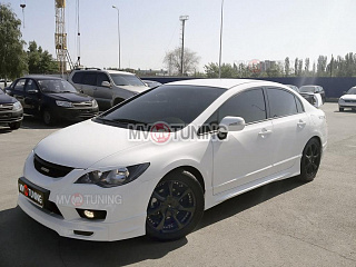 Юбка переднего бампера "Mugen Style" Honda Civic 4D  (2009-2012)