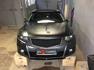 Решетка радиатора "Sport" (СЕТКА В КОМПЛЕКТЕ) var №4 Honda Accord 8 (VIII) / Acura TSX(CU/CW)  (2008-2010) + УСТАНОВОЧНЫЙ КОМПЛЕКТ