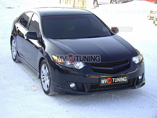 Решетка радиатора "Sport" (СЕТКА В КОМПЛЕКТЕ) var №3 Honda Accord 8 (VIII) / Acura TSX (CU/CW) (2008-2010) + УСТАНОВОЧНЫЙ КОМПЛЕКТ