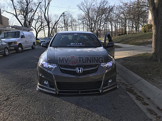 Решетка радиатора "Sport" (СЕТКА В КОМПЛЕКТЕ) var №2 (под лого) Honda Accord 8 (VIII) / Acura TSX (CU/CW) (2008-2010) + УСТАНОВОЧНЫЙ КОМПЛЕКТ