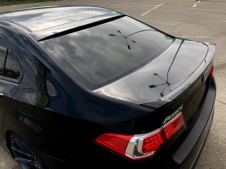 BLACKOUT EDITION. Спойлер лип на крышку багажника крашенный Черный глянец Honda Accord 8 (VIII) / Acura TSX (CU) (2008-2013) + УСТАНОВОЧНЫЙ КОМПЛЕКТ