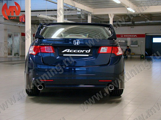 Юбка заднего бампера "Mugen Style" Honda Accord 8 (VIII) / Acura TSX (CU) (2008-2013) + установочный комплект