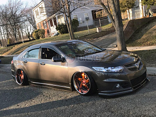 Решетка радиатора "Sport" (СЕТКА В КОМПЛЕКТЕ) var №2 (под лого) Honda Accord 8 (VIII) / Acura TSX (CU/CW) (2008-2010) + УСТАНОВОЧНЫЙ КОМПЛЕКТ