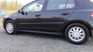 Пороги Текстурный Пластик R-Line Style VW Golf Plus I / II Поколения (2004-2014) + УСТАНОВОЧНЫЙ КОМПЛЕКТ