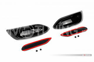 BLACK. Имитация насадок глушителя(выхлопа) крашенные для VW Polo Liftback 2020 - 2023