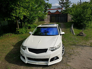 Комплект Бампер + Юбка "Modulo Style" для Honda Accord 8 (VIII) / Acura TSX (CU/CW) (2008-2013) + УСТАНОВОЧНЫЙ КОМПЛЕКТ