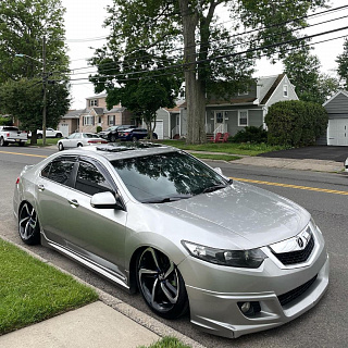 Юбка переднего бампера "Mugen Style" Honda Accord 8 (VIII) / Acura TSX (CU/CW) (2008-2010) + установочный комплект