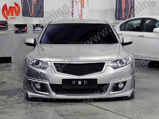Решетка радиатора "Sport" (СЕТКА В КОМПЛЕКТЕ) var №4 Honda Accord 8 (VIII) / Acura TSX(CU/CW)  (2008-2010) + УСТАНОВОЧНЫЙ КОМПЛЕКТ