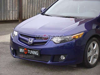 Планка в решетку радиатора "SPORT" var №1 (под логотип Н) Honda Accord 8(VIII) / Acura TSX (CU/CW) (2008-2010) 