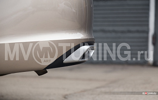 SPACE GRAY. Имитация насадок глушителя(выхлопа) крашенные для VW Polo Liftback 2020 - 2023