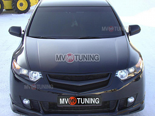 Решетка радиатора "Sport" (СЕТКА В КОМПЛЕКТЕ) var №3 Honda Accord 8 (VIII) / Acura TSX (CU/CW) (2008-2010) + УСТАНОВОЧНЫЙ КОМПЛЕКТ