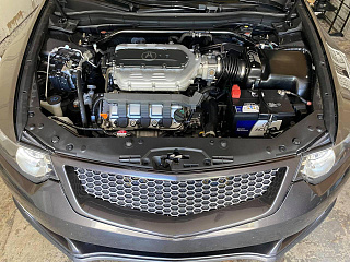 Решетка радиатора "Sport" (БЕЗ МЕТ СЕТКИ) var №4 Honda Accord 8 (VIII) / Acura TSX(CU/CW)  (2008-2010) + УСТАНОВОЧНЫЙ КОМПЛЕКТ