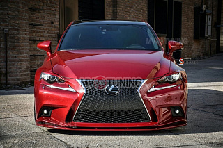 Крашенный комплект. Реснички на фары Lexus IS 3(III) (2013-2016) ЦВЕТ Красный 3R1 + УСТАНОВОЧНЫЙ КОМПЛЕКТ