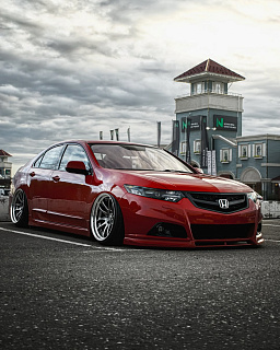 Бампер передний "Modulo Style" Honda Accord 8 (VIII) / Acura TSX (CU/CW) (2008-2013) + УСТАНОВОЧНЫЙ КОМПЛЕКТ