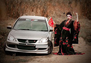 Юбка переднего бампера Mitsubishi Lancer 9 IX в стиле EVO (2003-2009)