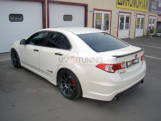 BLACKOUT EDITION. Спойлер лип на крышку багажника крашенный Черный глянец Honda Accord 8 (VIII) / Acura TSX (CU) (2008-2013) + УСТАНОВОЧНЫЙ КОМПЛЕКТ