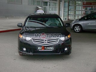 Юбка переднего бампера Type-S Honda Accord 8(VIII) / Acura TSX (CU/CW) (2008-2010) + установочный комплект