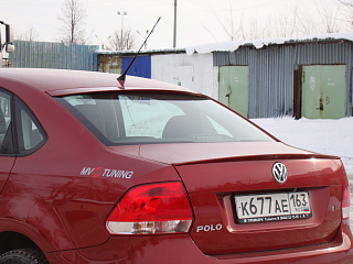 BLACKOUT EDITION Козырек на заднее стекло (черный глянец) VW Polo Sedan (2010 - 2020) + УСТАНОВОЧНЫЙ КОМПЛЕКТ