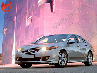 Юбка переднего бампера Type-S Honda Accord 8(VIII) / Acura TSX (CU/CW) (2008-2010) + установочный комплект