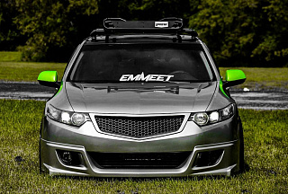 Решетка радиатора "Sport" (СЕТКА В КОМПЛЕКТЕ) var №4 Honda Accord 8 (VIII) / Acura TSX(CU/CW)  (2008-2010) + УСТАНОВОЧНЫЙ КОМПЛЕКТ