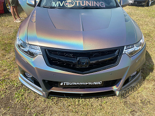 Updated, Обновленная версия! Решетка радиатора "Modulo Style" var №5 Honda Accord 8 (VIII) / Acura TSX(CU/CW) (2008-2010) Updated + УСТАНОВОЧНЫЙ КОМПЛЕКТ