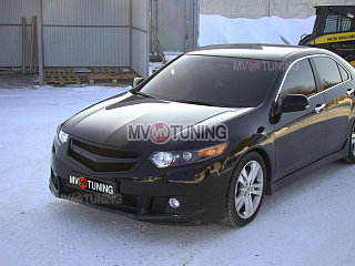Решетка радиатора "Sport" (СЕТКА В КОМПЛЕКТЕ) var №3 Honda Accord 8 (VIII) / Acura TSX (CU/CW) (2008-2010) + УСТАНОВОЧНЫЙ КОМПЛЕКТ