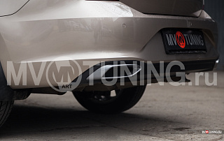 SPACE GRAY. Имитация насадок глушителя(выхлопа) крашенные для VW Polo Liftback 2020 - 2023