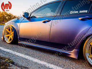 Пороги "Mugen Style" Honda Accord 8 (VIII) / Acura TSX (CU/CW) (2008-2013) + УСТАНОВОЧНЫЙ КОМПЛЕКТ