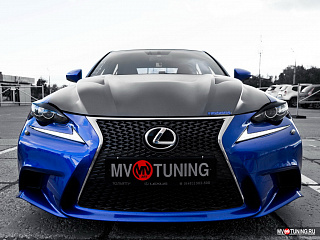 Крашенный комплект. Реснички на фары Lexus IS 3(III) (2013-2016) ЦВЕТ Черный 217 + УСТАНОВОЧНЫЙ КОМПЛЕКТ
