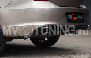 SPACE GRAY. Имитация насадок глушителя(выхлопа) крашенные для VW Polo Liftback 2020 - 2023