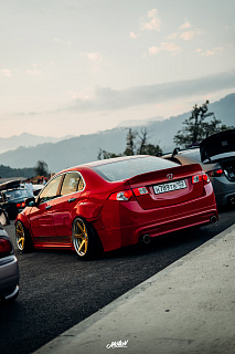 Юбка заднего бампера "Mugen Style" Honda Accord 8 (VIII) / Acura TSX (CU) (2008-2013) + установочный комплект