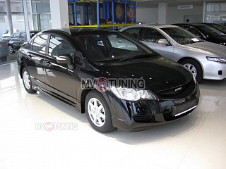 Пороги "Mugen Style" Honda Civic 4D (2006-2012) + УСТАНОВОЧНЫЙ КОМПЛЕКТ