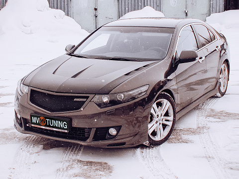 Юбка переднего бампера Type-S Honda Accord 8(VIII) / Acura TSX (CU/CW) (2008-2010) + установочный комплект