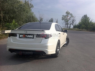 BLACKOUT EDITION. Спойлер лип на крышку багажника крашенный Черный глянец Honda Accord 8 (VIII) / Acura TSX (CU) (2008-2013) + УСТАНОВОЧНЫЙ КОМПЛЕКТ