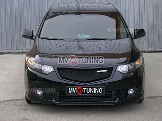 Решетка радиатора "Sport" (СЕТКА В КОМПЛЕКТЕ) var №1 Honda Accord 8 (VIII) / Acura TSX (CU/CW) (2008-2010) + УСТАНОВОЧНЫЙ КОМПЛЕКТ