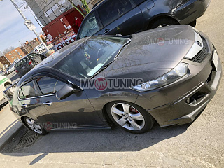 Юбка переднего бампера "Mugen Style" Honda Accord 8 (VIII) / Acura TSX (CU/CW) (2008-2010) + установочный комплект
